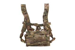 AR500 Armor MultiCam Chest Rig features an adjustable H-harness and waist strap.